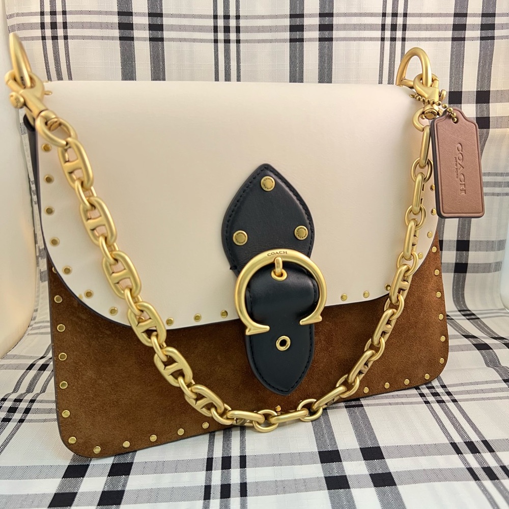 COACH “Beat” Handbag in Colorblock with Rivets NWOT